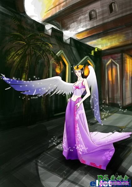 PS手绘天使mm动漫图片,美丽天使少女动画图片。