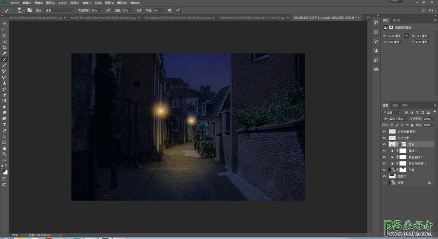 PS街景照片处理教程：学习把白天的街道照片快速的变成夜晚效果