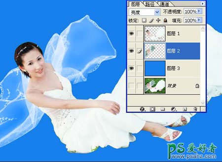 学习用ps钢笔工具和套索工具给白色半透明婚纱抠图。