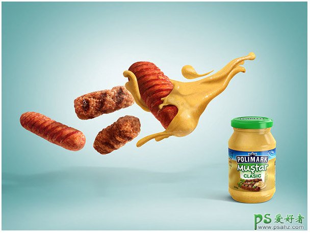 简洁创意的多种口味食品广告，创意元素食品海报设计作品。