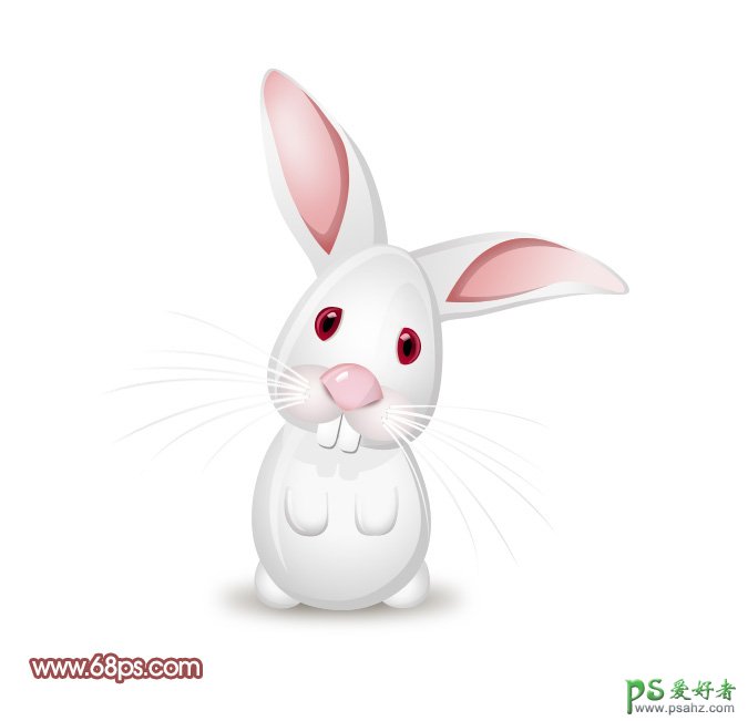 photoshop绘制可爱的卡通小白兔失量图片素材