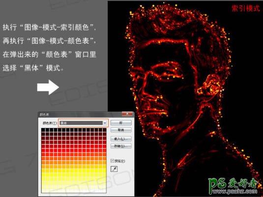 PS照片特效处理教程：给人物头像制作成斑斓的火焰轮廓图