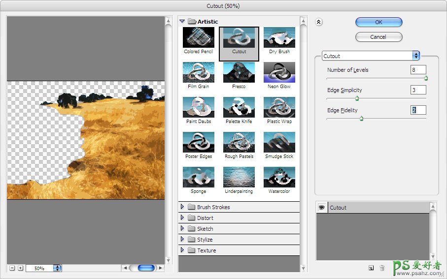 使用PS木刻滤镜来简单地把一张普通照片处理成插图