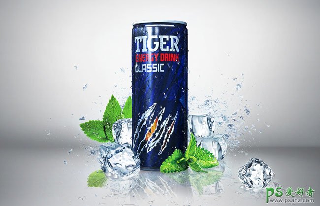 Tiger能量饮料创意产品包装设计作品，漂亮的饮料外包装宣传图设