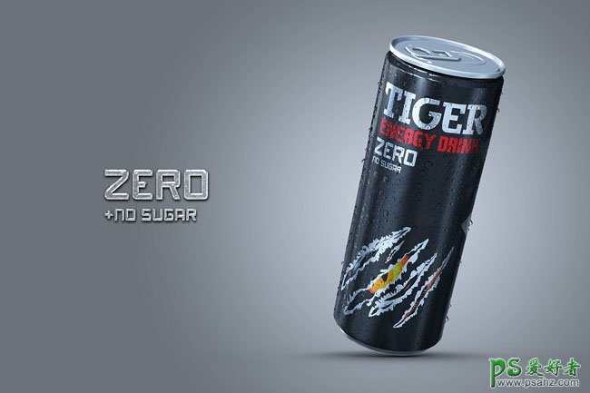 Tiger能量饮料创意产品包装设计作品，漂亮的饮料外包装宣传图设