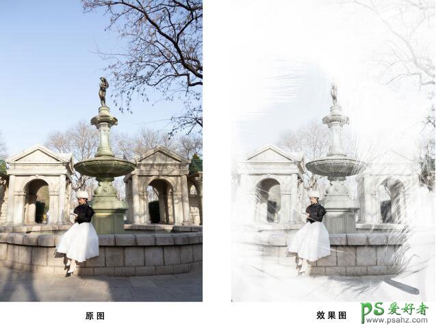 Photoshop调出冬季唯美色彩女生写真照，干净纯美的冬日少女写真