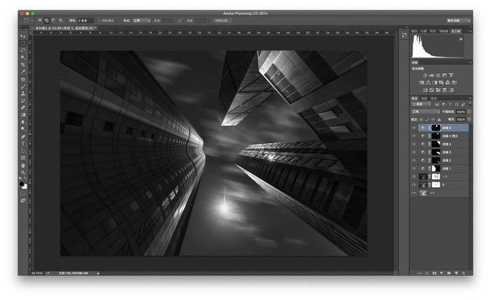 学习用PS后期打造黑白明度建筑摄影照片，营造出一种视觉冲击效果