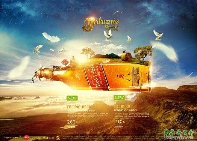 霸气十足的国外酒类海报，国外经典的酒类平面广告设计图片。