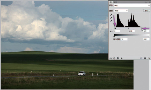 ps风光照片后期实例：通过调整层来美化高反差草原风景照。