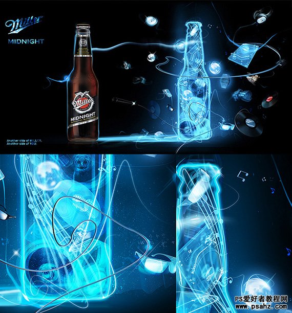 PS作品欣赏：啤酒广告设计，啤酒宣传广告设计作品欣赏