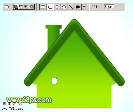 Photoshop 漂亮的绿色房子图标