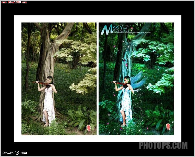 Photoshop蒙版及调色打造森林里的天使