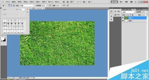 ps制作一张草坪上写字的效果图