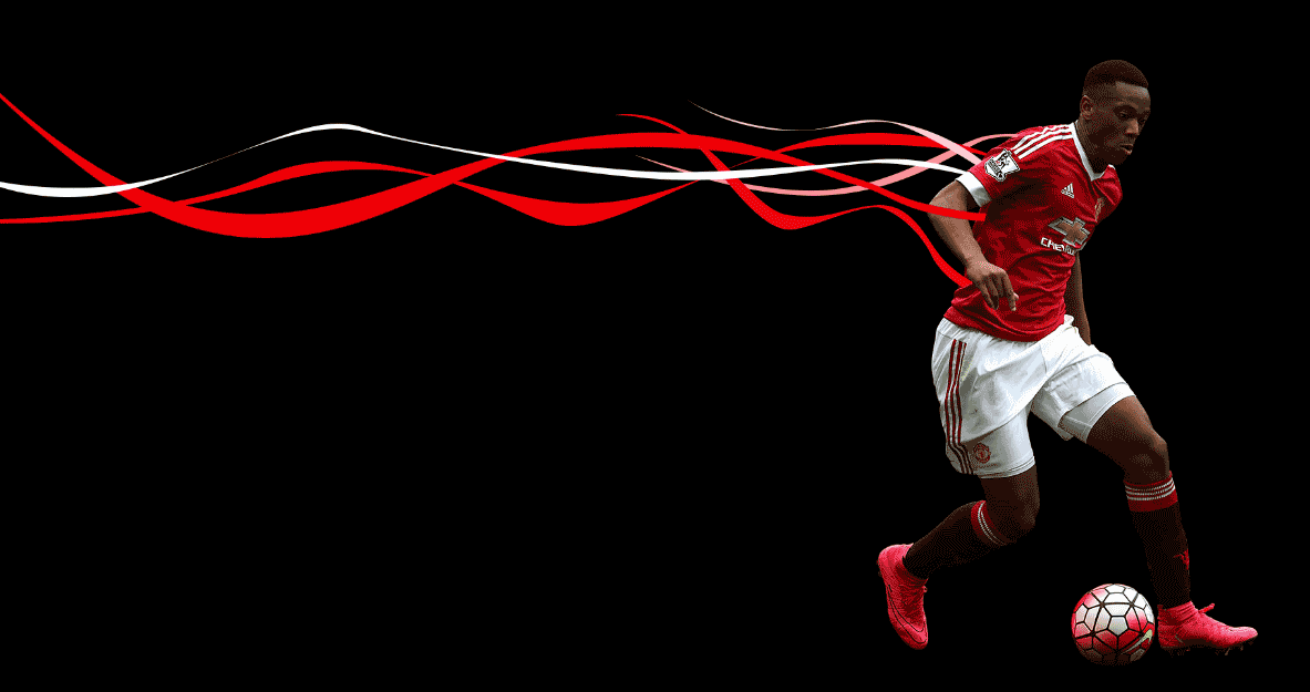Photoshop设计创意拖影效果的红魔曼联主题壁纸
