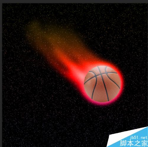 ps制作酷炫的篮球带火焰效果图