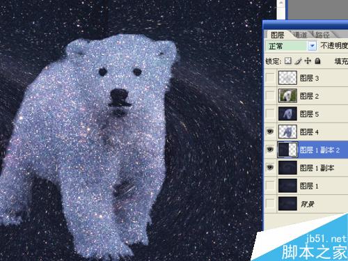 用ps制作来自螺旋星系中的可爱星空巨熊
