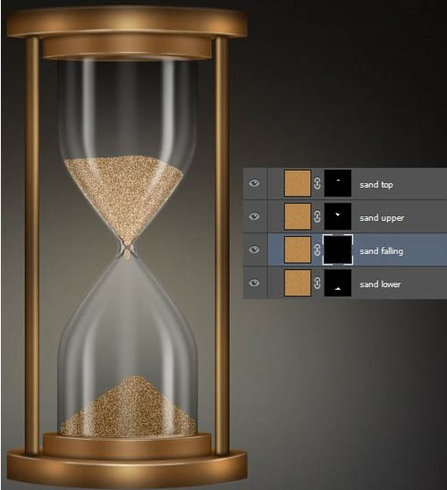 Photoshop设计制作细腻逼真的古铜色沙漏