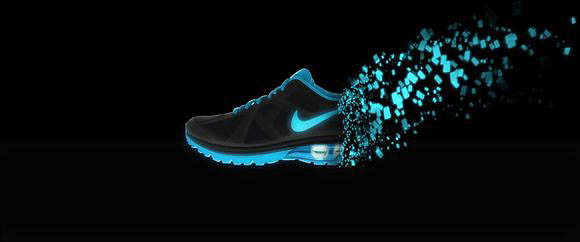 Photoshop将鞋子打造出打散的发光小碎片