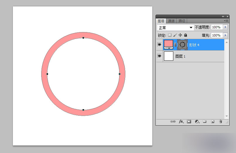 在PS cs5 中简单制作矢量圆环