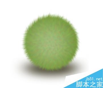 PS绘制一个毛茸茸的草绿色小球