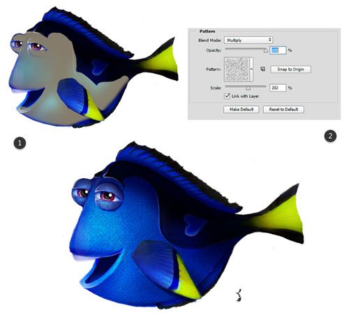 Photoshop绘制蓝塘鱼多莉的图文教程