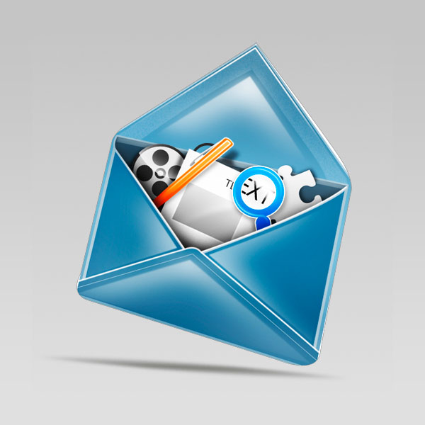 Photoshop 打造精致的蓝色邮件图标