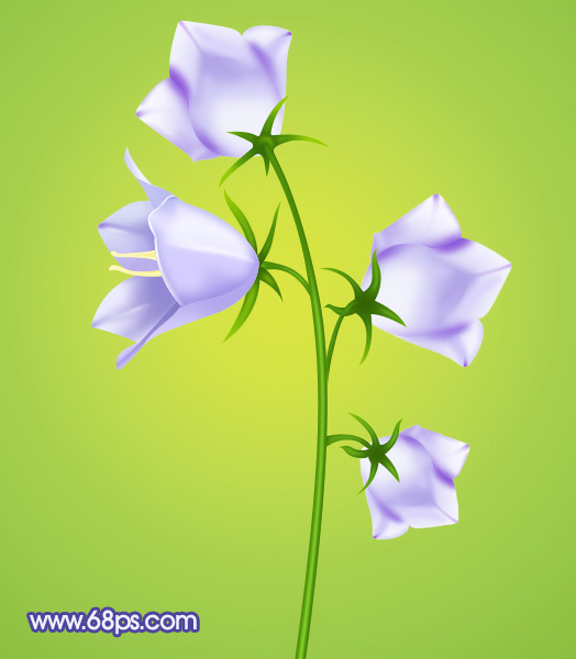 Photoshop 制作一支漂亮的蓝紫色花朵