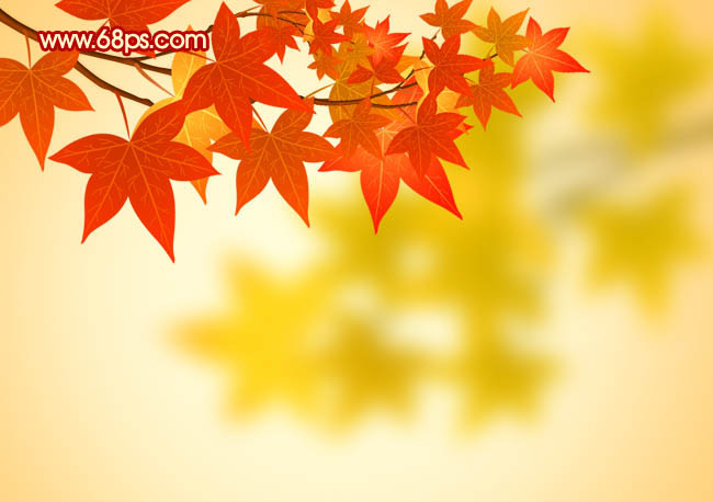 Photoshop 漂亮的秋季树叶壁纸制作方法