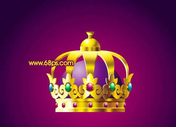 Photoshop 华丽的金色宝石皇冠
