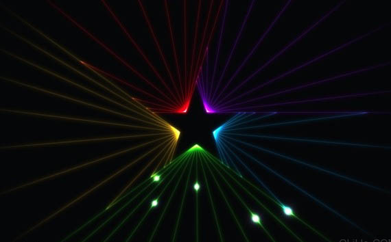 Photoshop 漂亮的彩色星光壁纸制作方法