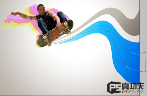 Photoshop 绚丽动感的滑板运动海报