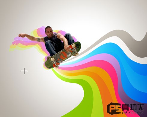 Photoshop 绚丽动感的滑板运动海报
