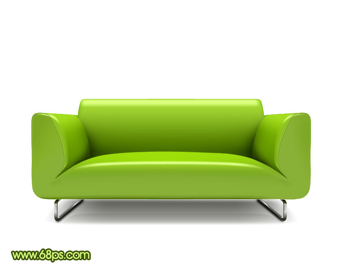 Photoshop 逼真的绿色沙发