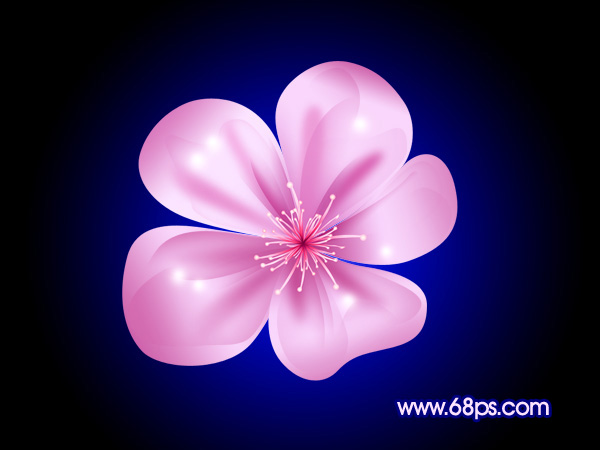 Photoshop 漂亮的紫色水晶花朵制作