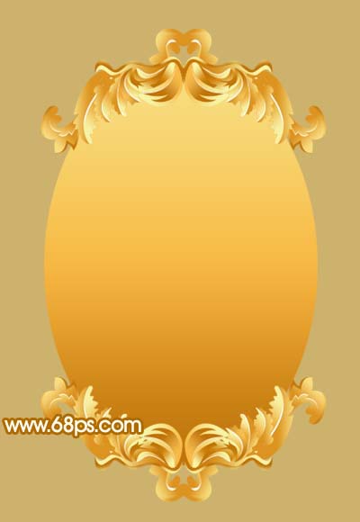 Photoshop 一款漂亮的金色花纹相框
