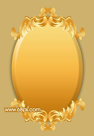 Photoshop 一款漂亮的金色花纹相框