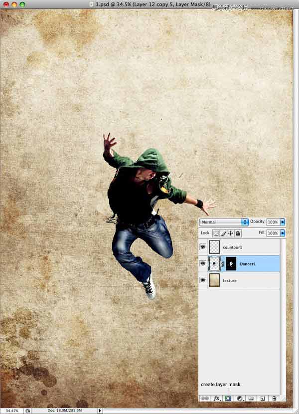 Photoshop设计创意风格的舞者插画海报教程