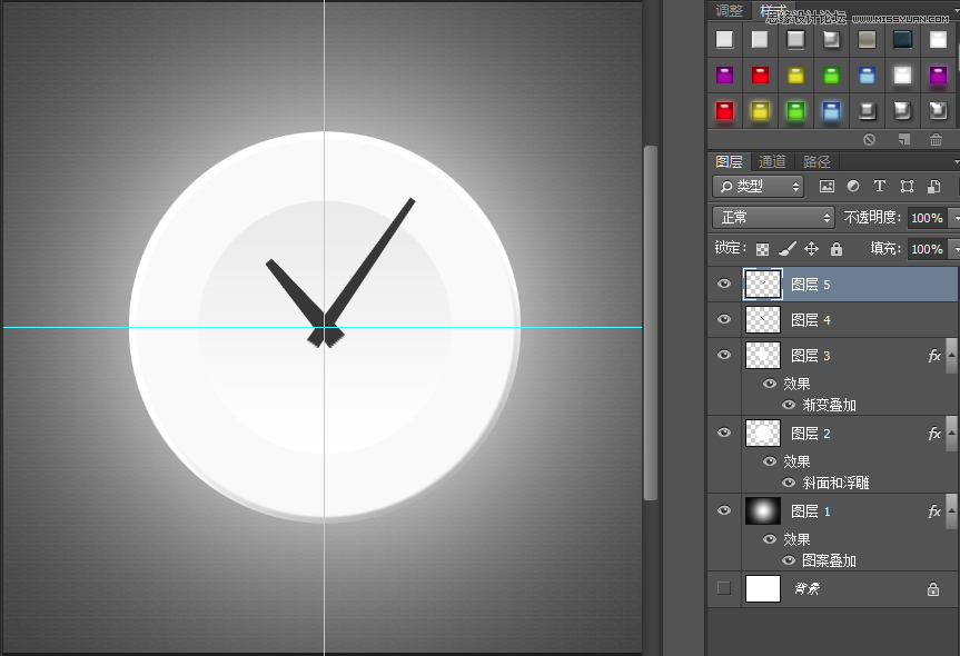 Photoshop绘制盘子形状的时钟效果