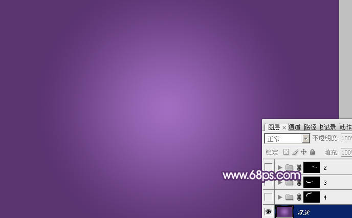 Photoshop制作飘逸的多弧度淡紫色绸带