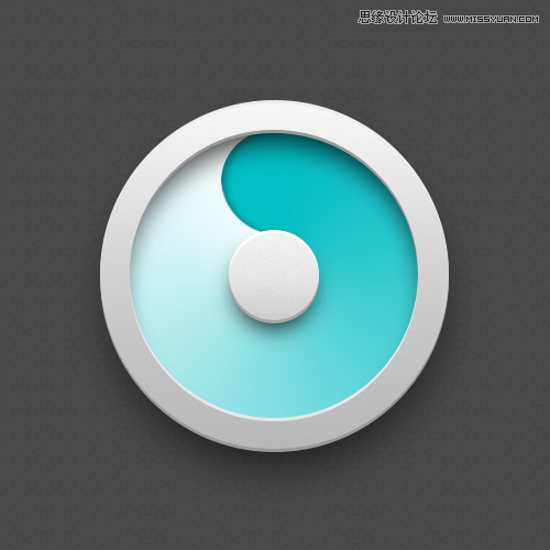 Photoshop设计蓝色立体效果的圆形八卦图标