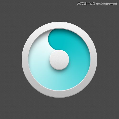 Photoshop设计蓝色立体效果的圆形八卦图标