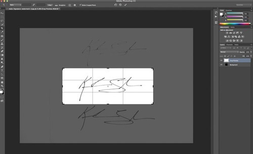 Photoshop(PS)把自己的手写签名制成作品水印效果教程