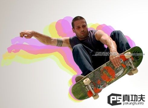 Photoshop制作欧美的滑板海报
