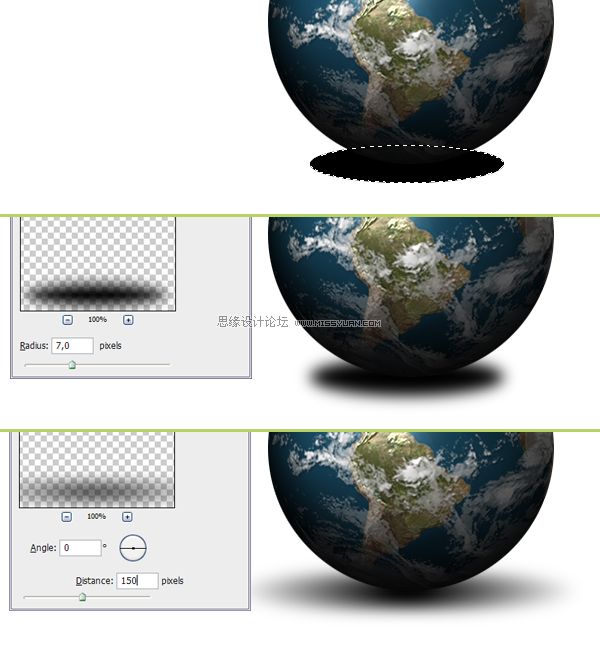 Photoshop制作真实3D立体地球