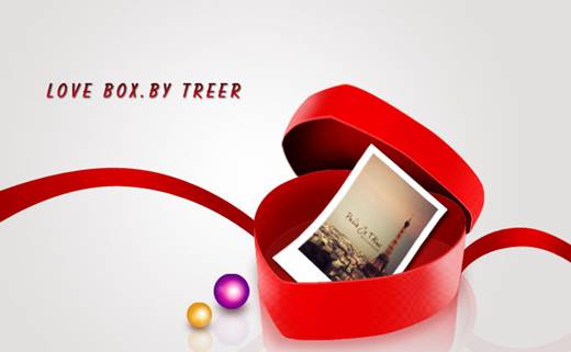 photoshop鼠绘一个逼真的红色心形礼物盒子