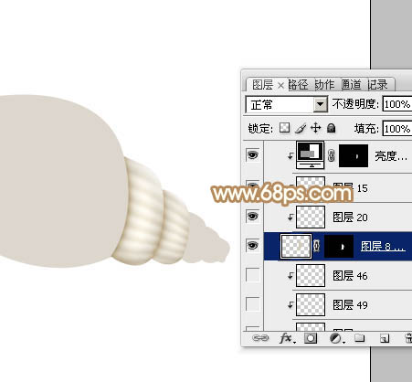 Photoshop设计制作可爱的淡黄色小海螺