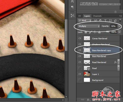 Photoshop CS6设计制作桌面上的创意跑道