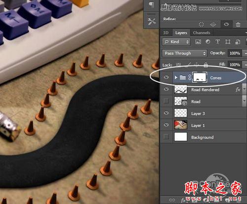 Photoshop CS6设计制作桌面上的创意跑道