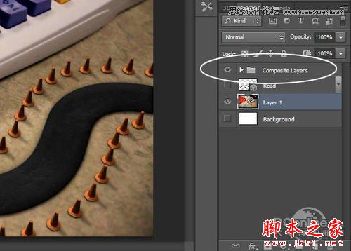 Photoshop CS6设计制作桌面上的创意跑道