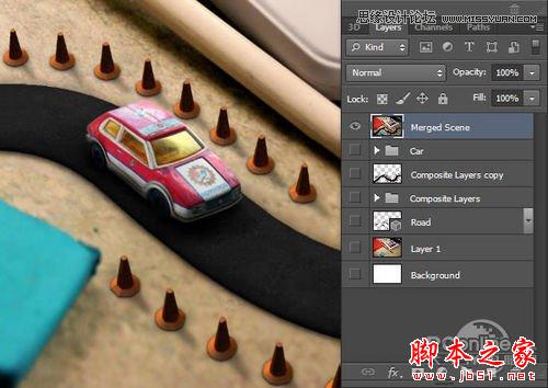 Photoshop CS6设计制作桌面上的创意跑道